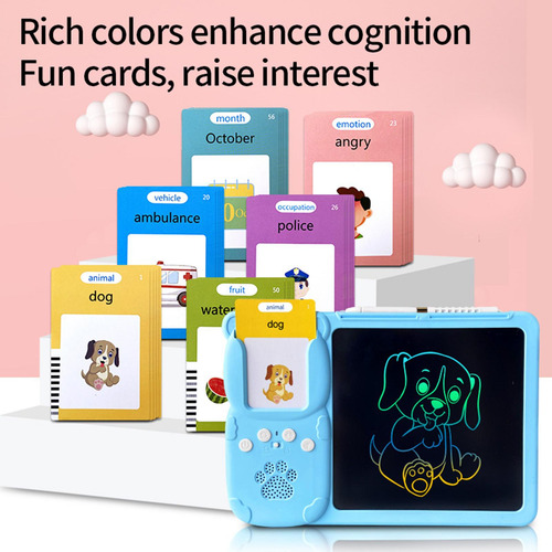 2 In 1 Talking Flash Cards Writing Blue With 112 Cards