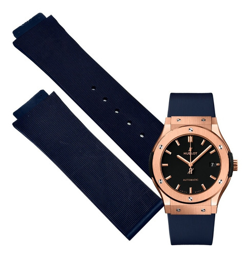 Correa 25mm Para Hublot Fusion King Gold 45mm Azul