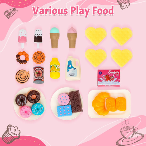 Set De Comida Y Té Para Niños 28 Piezas. Regalo Ideal. Color