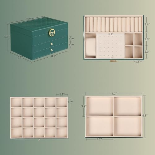 Caja Organizadora De Joyas 3 Capas Con Candado Para Navidad.