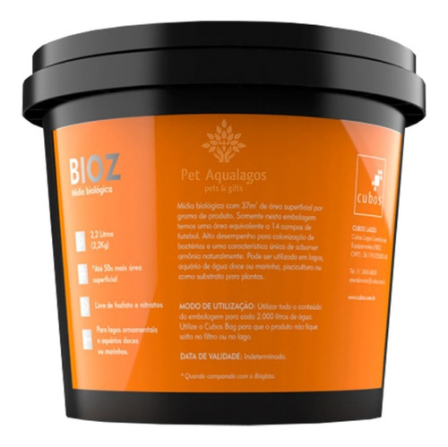 Mídia Biológica Para Lagos E Aquários Cubos Bio Z - 2,2l