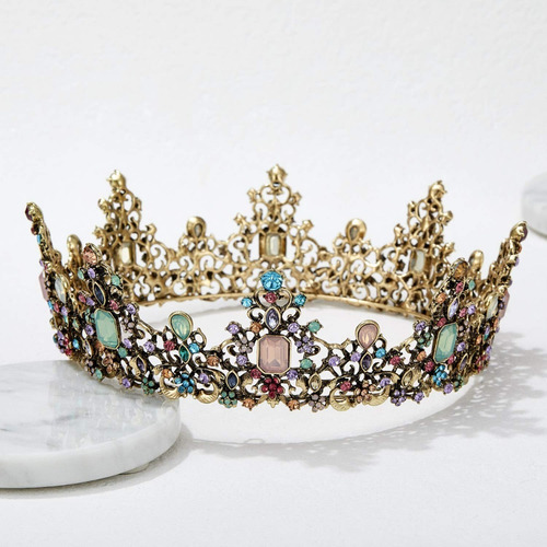 Corona De Reina Barroca Diamantes De Imitación Para Mujer