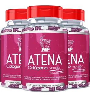 3x Atena Anticelulite 500mg 120cps Verisol Hf Suplementos