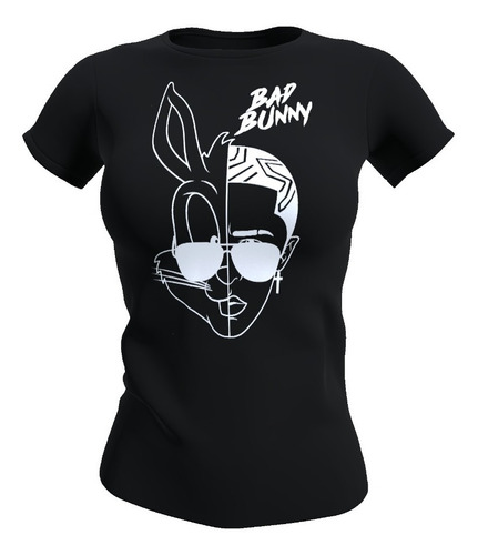 Polera Mujer Bad Bunny, Bugs Bunny, 100% Algodón 