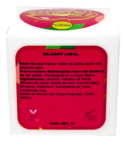 Bálsamo Labial Hidratante Con Lanolina Aroma Fresa