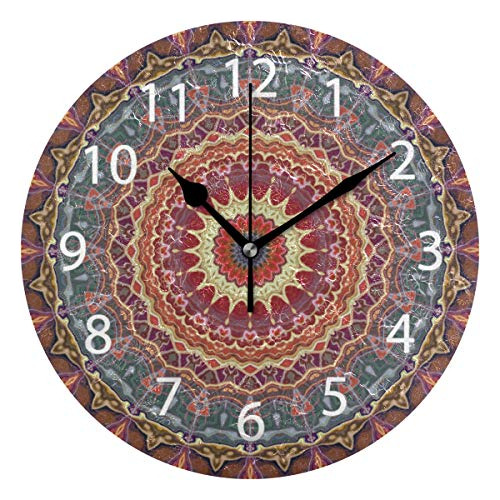 Ollabaky Mandala Clocks Reloj De Escritorio Silencioso Con P