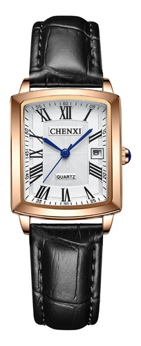 Reloj Impermeable Elegante De Cuero Cuadrado Chenxi