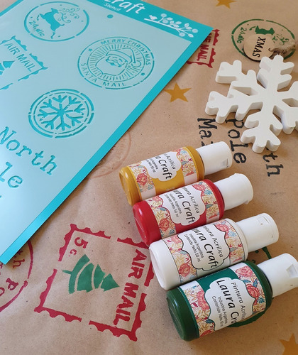 Imagen 9 de 9 de Stencil Laura Craft Navidad Set Postal Navideño