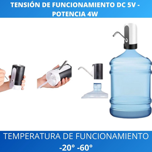 Imagen 7 de 10 de Dispenser De Agua Automatico Bomba Dispensador Bidones Usb