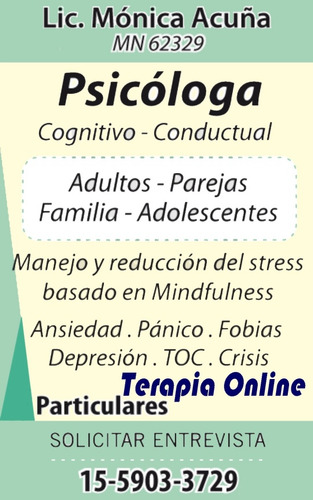 Psicoterapia Cognitiva Conductual - Online