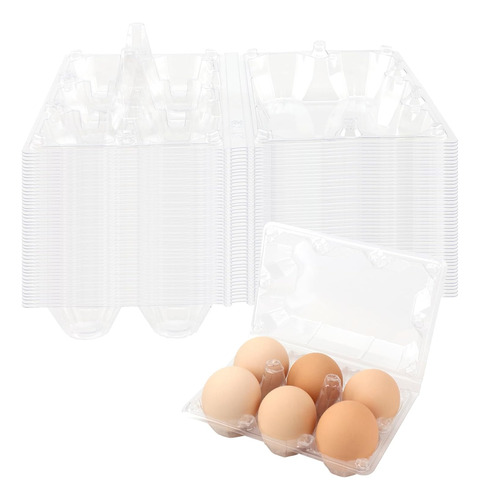 Paquete De 120 Cajas De Plástico Para Huevos, 6 Unidades, Ca