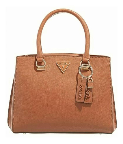 Guess Noelle Girlfriend Satchel, Bag Women, Coñac Ligero,