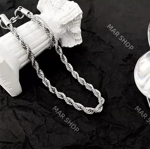 ' 2 Pulsera Torsal Hombre Esclava Plata Acero Inoxidable 6