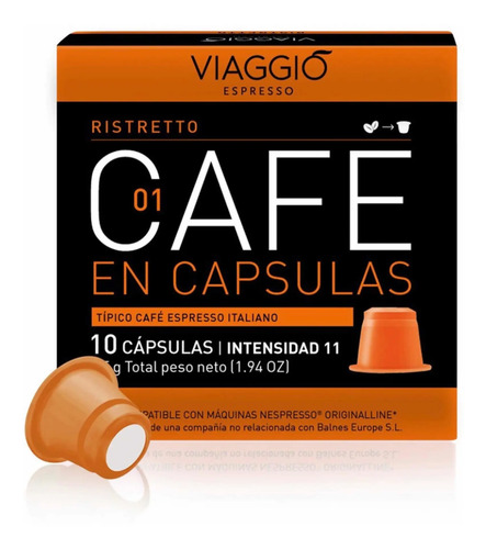 20 Cajas Capsulas Ristretto Viaggio Nespresso Envio Gratis | Envío gratis