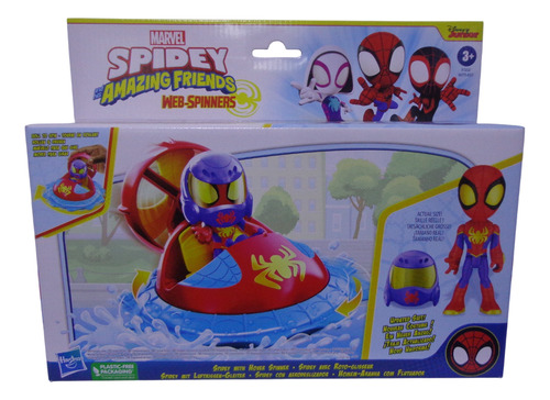 Spidey Con Aerodeslizador Spidey Amazing Friends Hasbro 2023