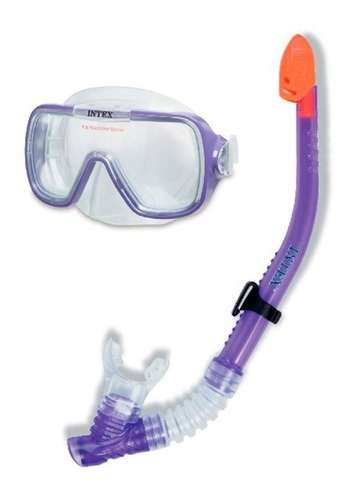Máscara Para Buceo Intex Set Con Snorkel Wave  Rider Adulto 