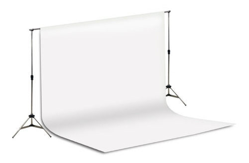 1 Tecido 3x2 Branco + Suporte Fundo Infinito Fotografia Foto