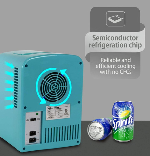 Mini Refrigerador Retro Azul Portatil Calentador Viaje Koola