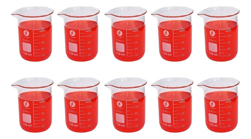 Vaso Precipitado De Vidrio 150ml 10 Piezas Jf Lhabo