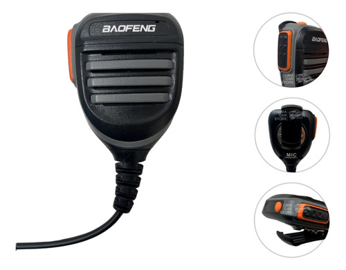 Micrófono Pera Ip54 Waterproof Radio Baofeng Uv5r Kenwood