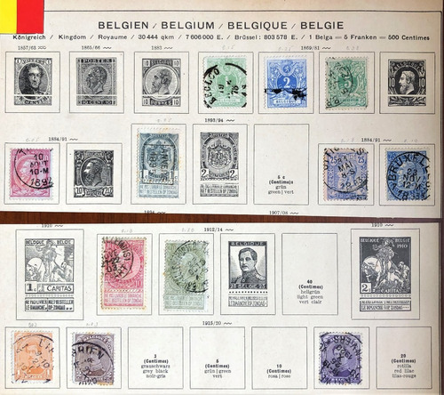 Bélgica 22 Estampillas Antiguas 1881 - 1935