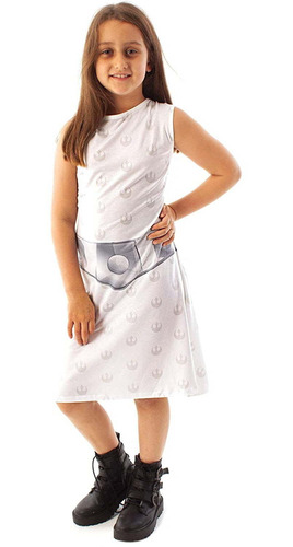 Disfraz Talla 11-12 Para Niñas Vestido De  Princesa Leia