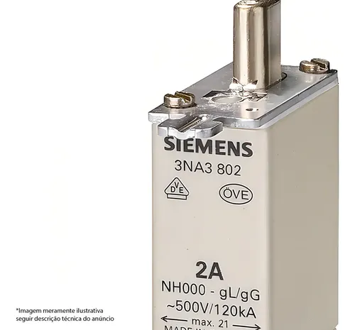 Fusível Nh Retardado T.000 63a 500vca 3na3822 Siemens | MercadoLivre