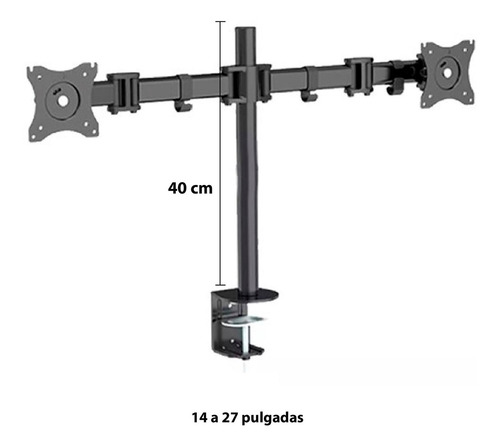 Imagen 5 de 8 de Soporte Para Dos Monitores Brazos Monitor 14 A 27 Pulgadas