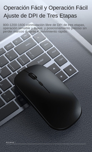 Mouse Inalámbrico Recargable Goojodoq M06 Negro