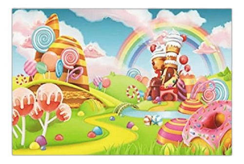 Qian Lollipop Backdrops Cartoon Candy Photo Rainbow Studio