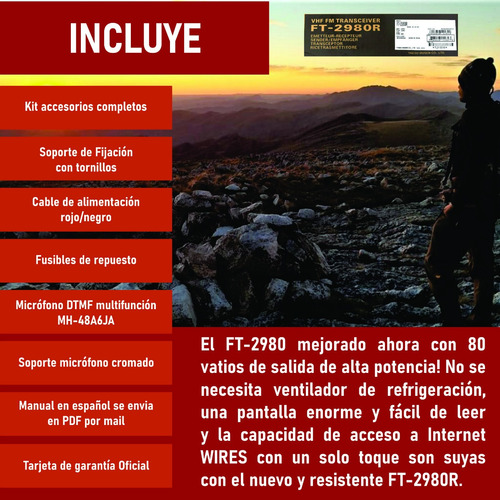 Imagen 3 de 7 de Yaesu Ft-2980r Vhf 80 Watts 100% Original - Import Oficial