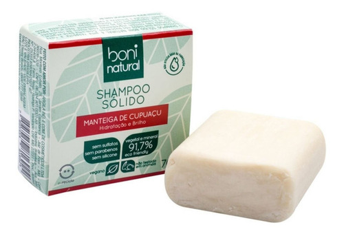 Shampoo Sólido Vegano Manteiga De Cupuaçu 70g - Boni Natural