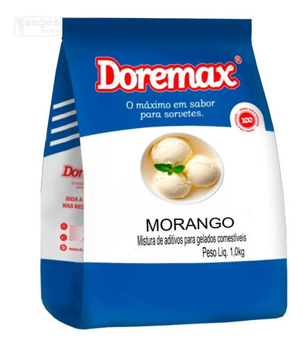 Doremax Base Saborizante Para Sorvetes Morango + Iogurte 1kg