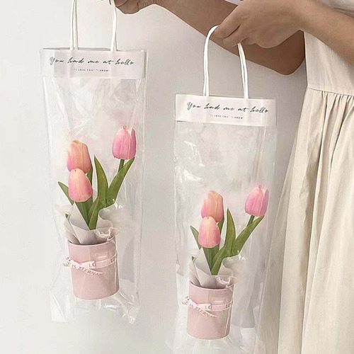 Flores De Tulipanes Artificiales En Maceta Decoración De
