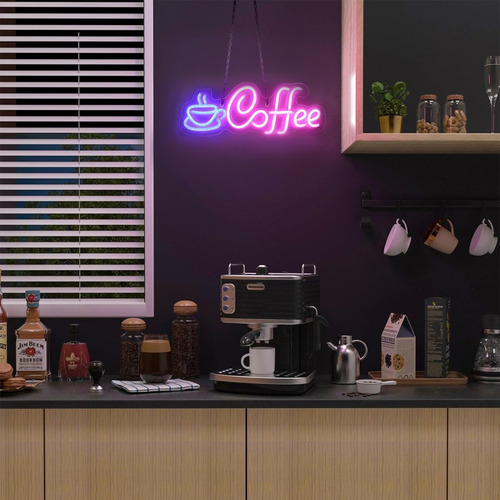 Letrero De Café Led Neón Luminoso Led Anuncio Decoración Luz
