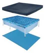 Comprar Kit Piscina Armação 1000 Litros Com Capa E Forro Mor Cor Azul 2 Água