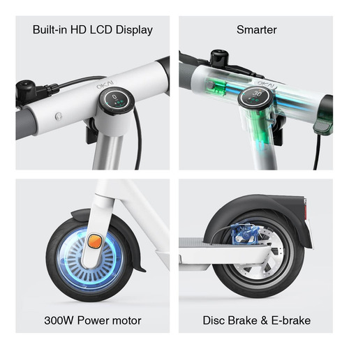 Okai Neon Lite - Scooter elétrico de até 15,5 mph, 18,6