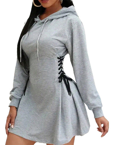 Vestido Mujer Estilo Deportivo Casual Temperamento Gris