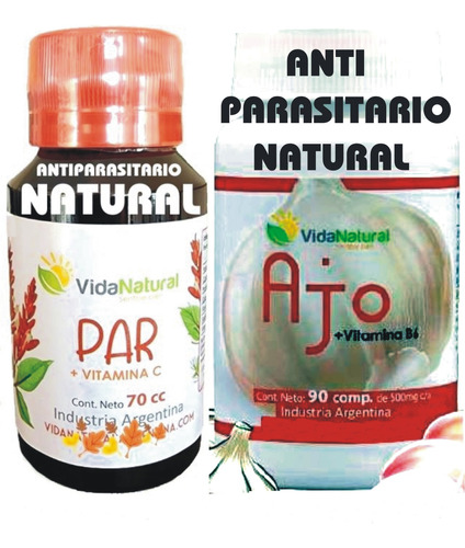 Set Antiparasitario-par Gotas + Ajo Comprimidos + Vitam. B6