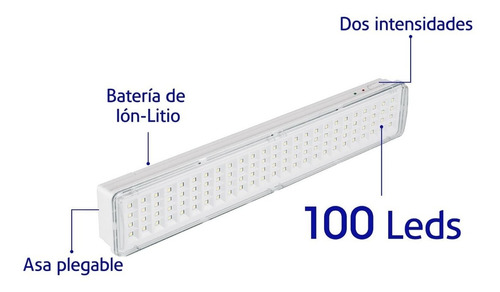 Lámpara de emergencia Volteck 49606 LED con batería recargable 3.5 W 120V/240V blanca