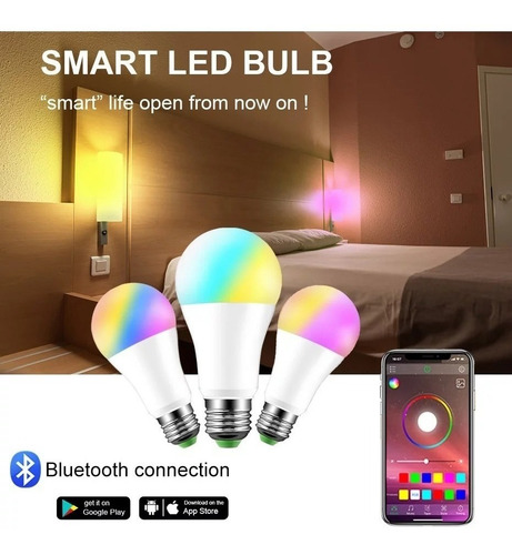 Bombillo Inteligente E27 Bluetooth Led Rgb Android Ios