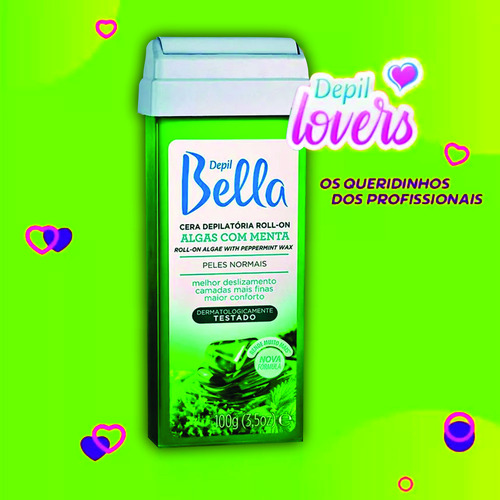 Depilar 15 Cera Quente Rollon Algas Com Menta Depil Bella