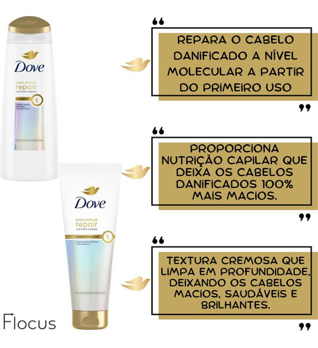 Kit Dove Bond Intense Repair Shampoo Condicionador Miracles