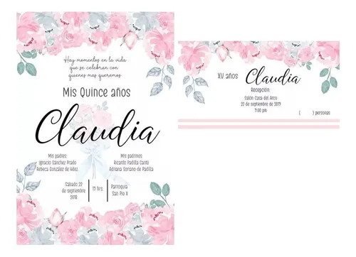 comprar Imprimible De Invitación +pase Xv Tonos Pastel Personalizado