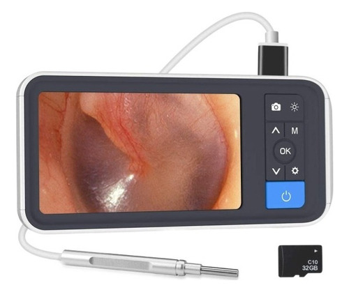 Otoscopio Digital 32gb 3,9 Mm Hd Oído Alcance Endoscopio