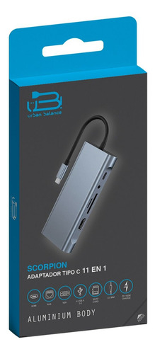 Kit Hub Usb-c 11 En 1 Ub + Cargador Gan 65w D-bugg Plateado