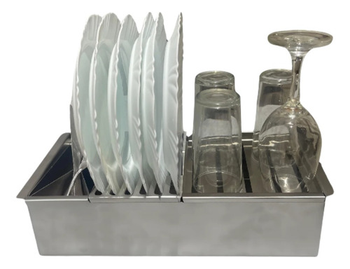 Cuba Dupla + Calha Acessório 40x20 Aço Inox 304 Ecosul