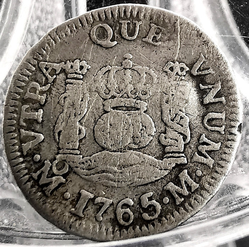 Moneda 1/2 Real Plata Del Año 1765 Columnaria