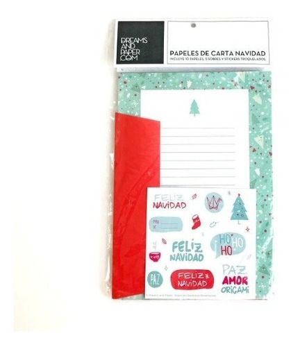 Set Papeles De Carta Navidad Con Sobres Y Stickers