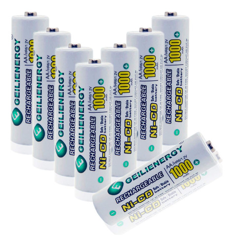 Geilienergy - Pilas Recargables Aa Ni-cd De 1000 Mah, Pilas